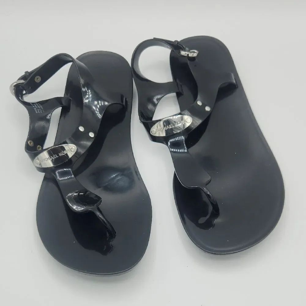 Michael Kors Black PVC Glossy Jellies